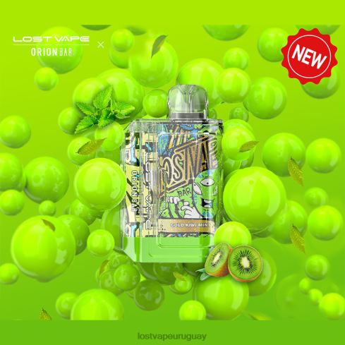 Lost Vape Orion barra desechable | 7500 bocanadas | 18ml | 50 mg menta kiwi dorada - Lost Vape Montevideo B8F4V89